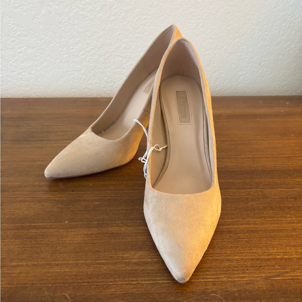 New Forever 21 Nude Suede Heels